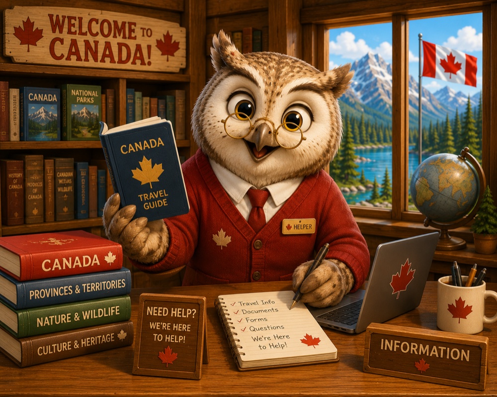 A wise owl wearing tiny round glasses, holding a 'Help Wanted' sign — a friendly invitation to pitch in