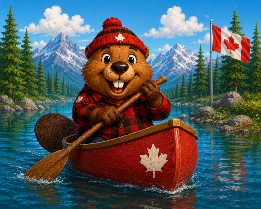 A red canoe gliding across a still lake at dawn — the patient, deliberate journey through the citizenship process